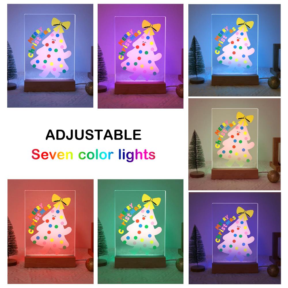 Happy-Faced Pink Christmas Tree paint by numbers light-up sign – image 8
