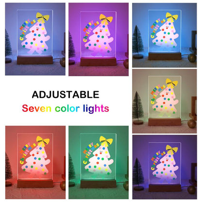 Happy-Faced Pink Christmas Tree paint by numbers light-up sign – image 8