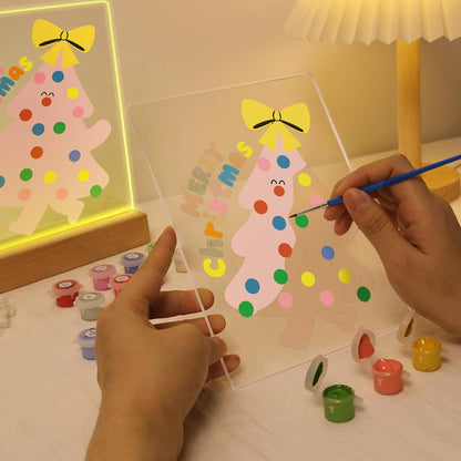 Happy-Faced Pink Christmas Tree paint by numbers light-up sign – image 9