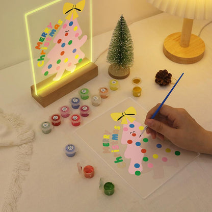 Happy-Faced Pink Christmas Tree paint by numbers light-up sign – image 10