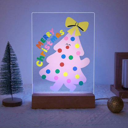 Happy-Faced Pink Christmas Tree paint by numbers light-up sign – image 14