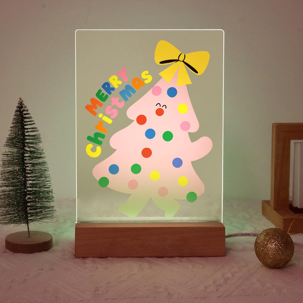 Happy-Faced Pink Christmas Tree paint by numbers light-up sign – image 20