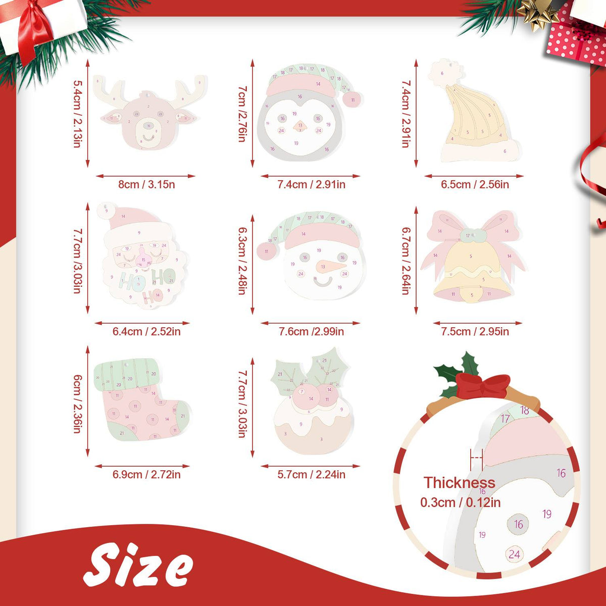 Penguin and Christmas Pudding ornament set – image 2