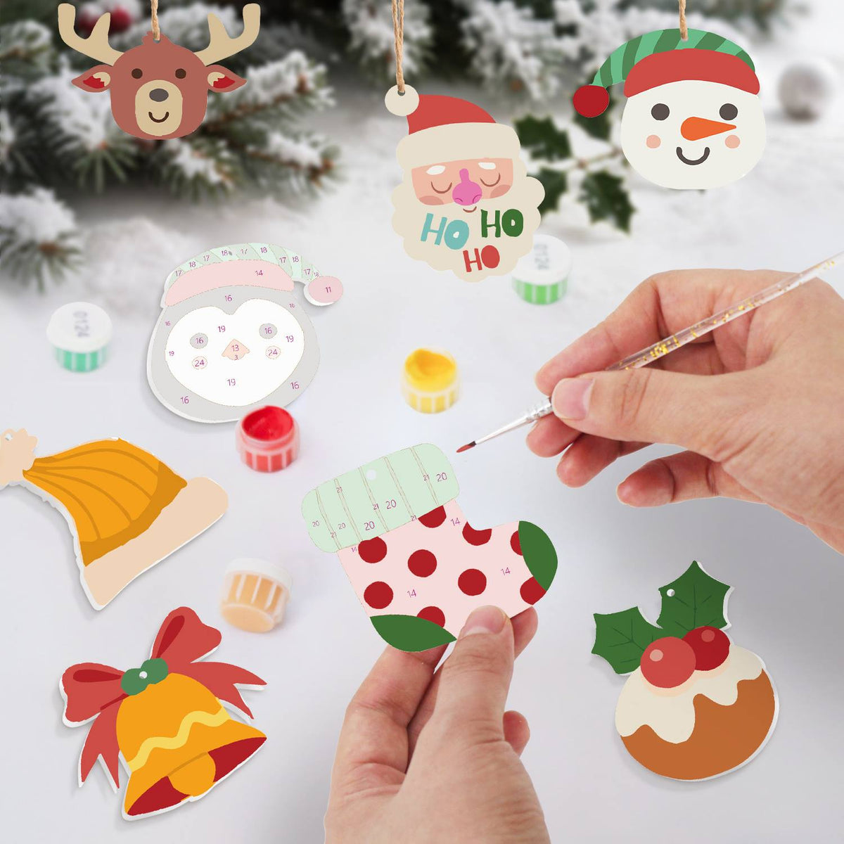 Penguin and Christmas Pudding ornament set – image 7