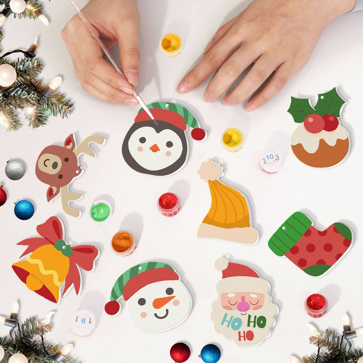 Penguin and Christmas Pudding ornament set – image 8