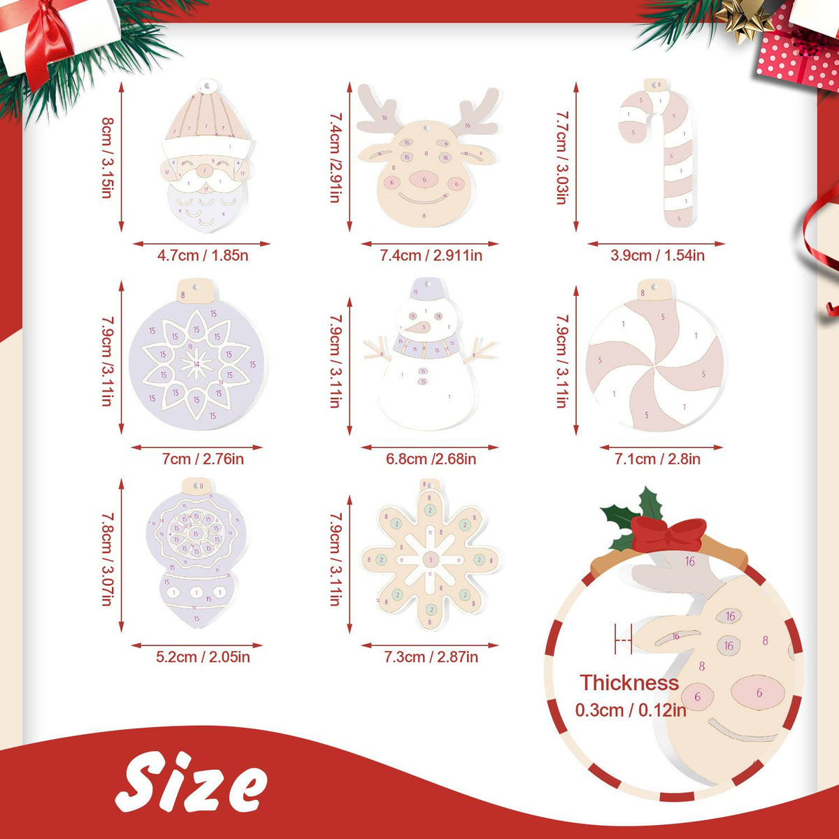Purple Bauble and Peppermint ornament set – image 2