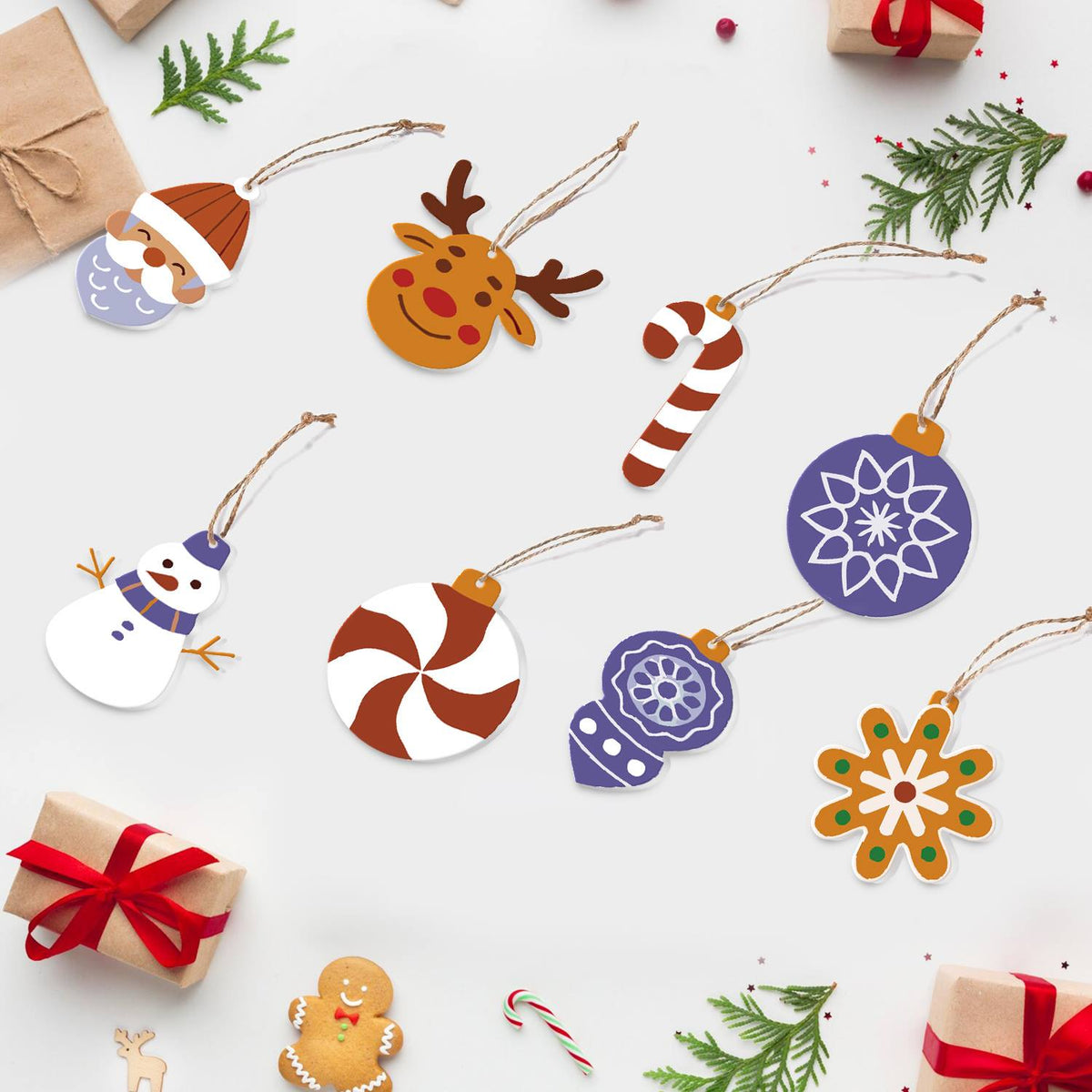 Purple Bauble and Peppermint ornament set – image 6