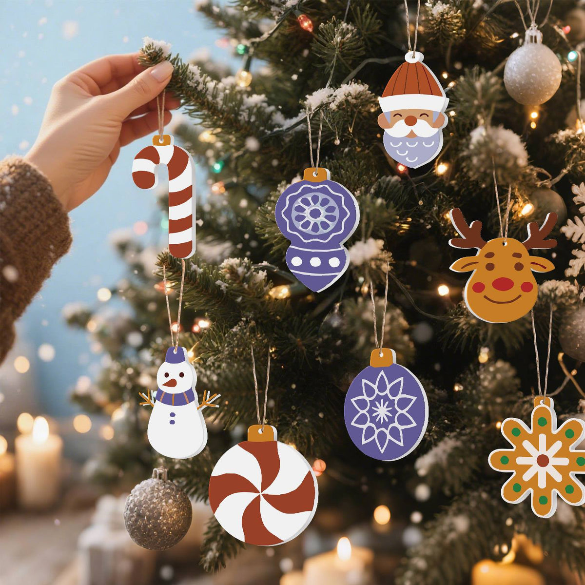 Purple Bauble and Peppermint ornament set – image 9