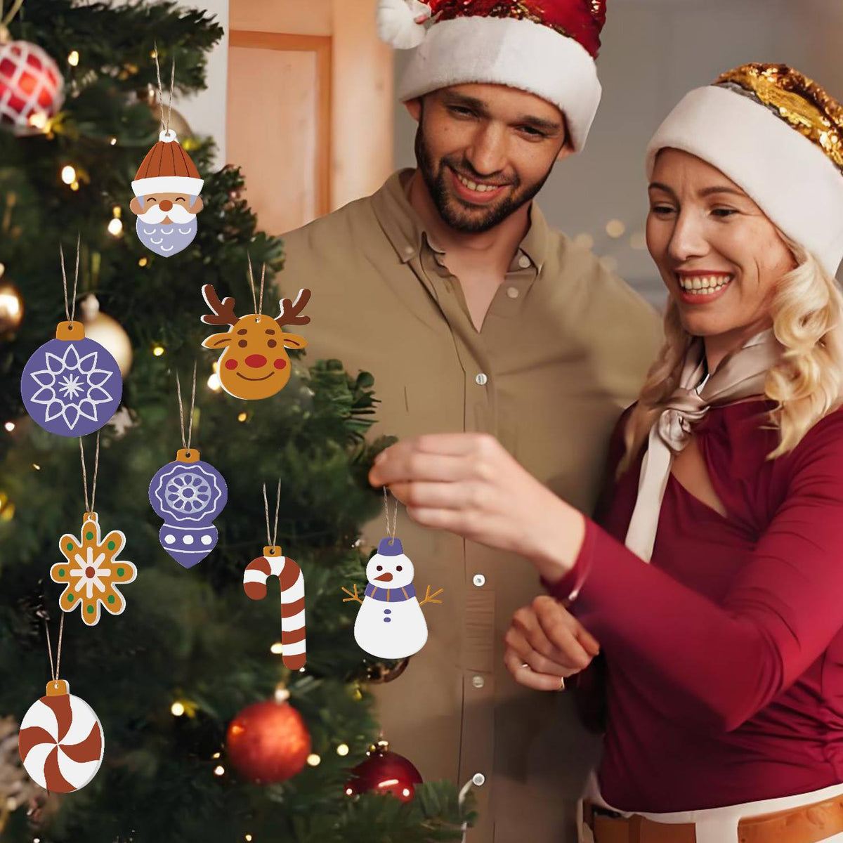 Purple Bauble and Peppermint ornament set – image 11