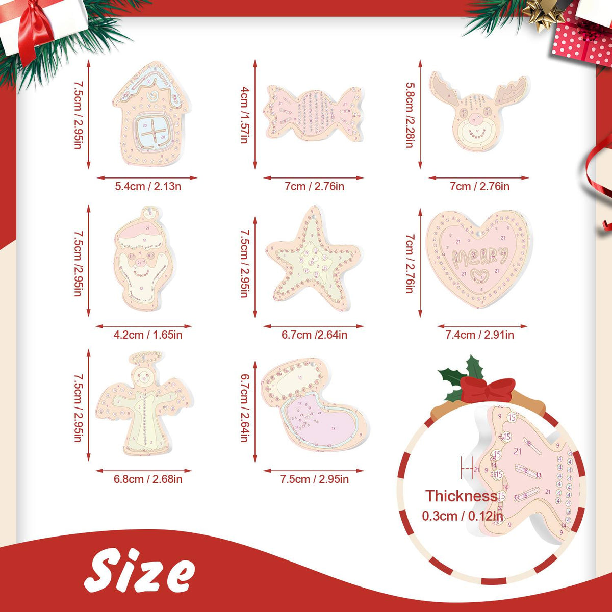 Hot Pink Stocking and Candy ornament set – image 2