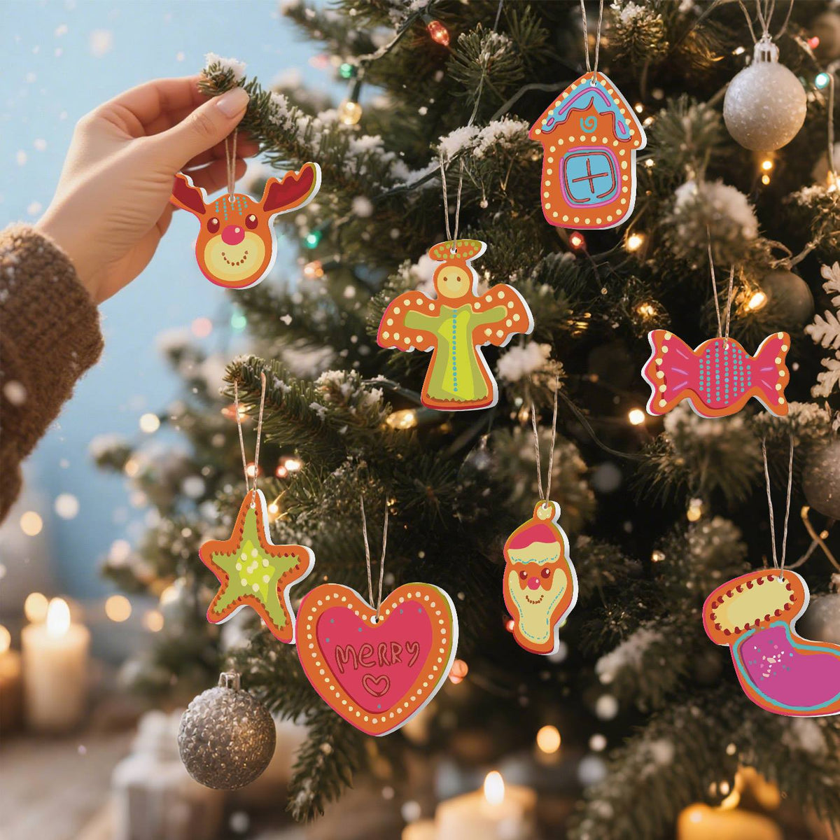 Hot Pink Stocking and Candy ornament set – image 9