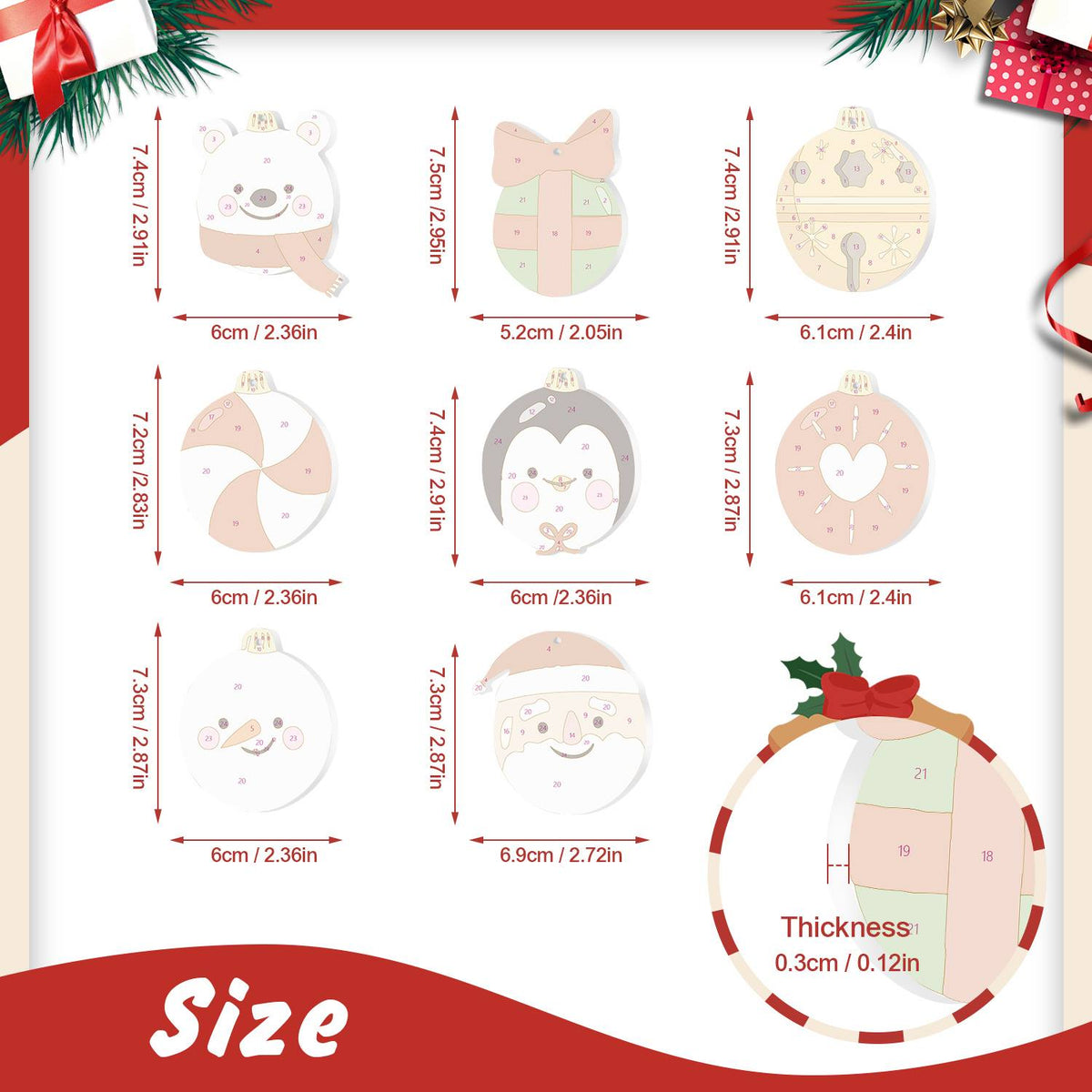Polar Bear and Penguin Faces ornament set – image 2
