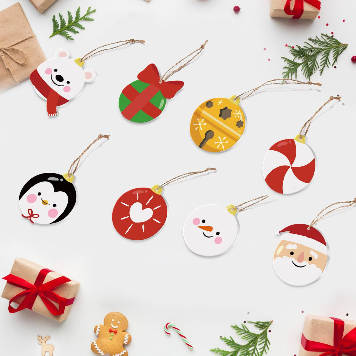 Polar Bear and Penguin Faces ornament set – image 6