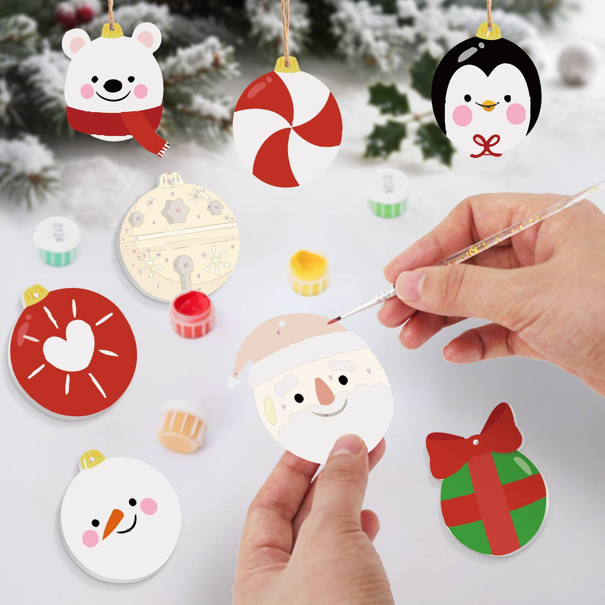 Polar Bear and Penguin Faces ornament set – image 7