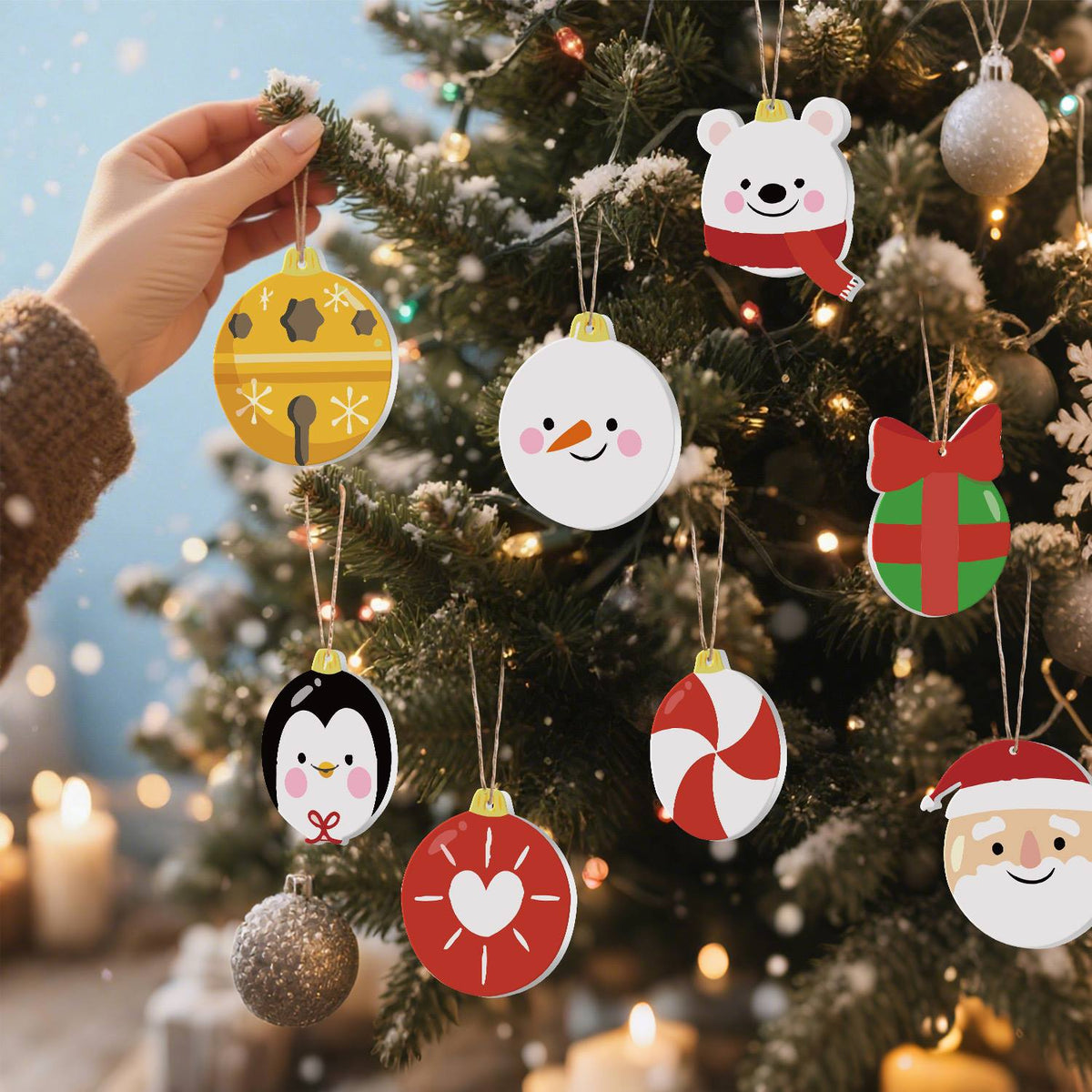 Polar Bear and Penguin Faces ornament set – image 9