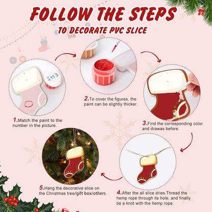 Snowflake Mitten and Santa Hat ornament set – image 4