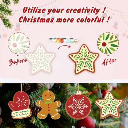 Snowflake Mitten and Santa Hat ornament set – image 5