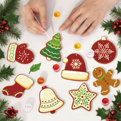 Snowflake Mitten and Santa Hat ornament set – image 9