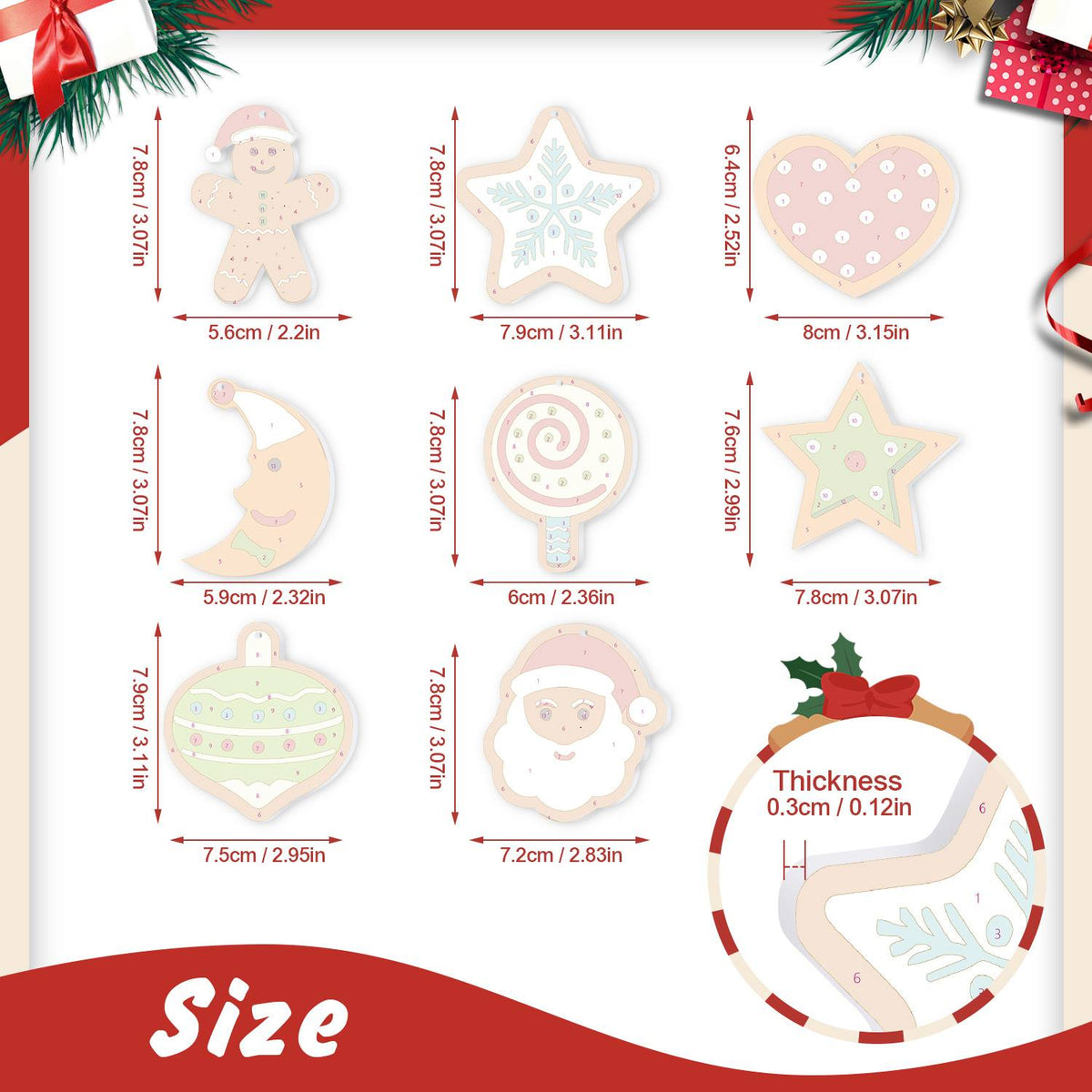 Sleepy Moon and Polka Heart ornament set – image 2