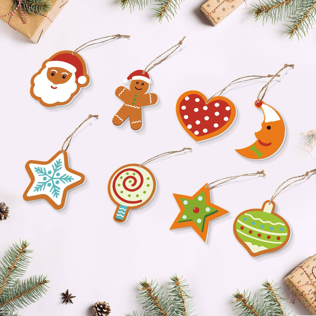 Sleepy Moon and Polka Heart ornament set – image 6
