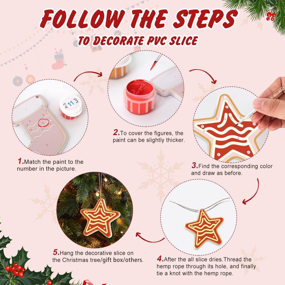Blue Mitten and Zigzag Bauble ornament set – image 4