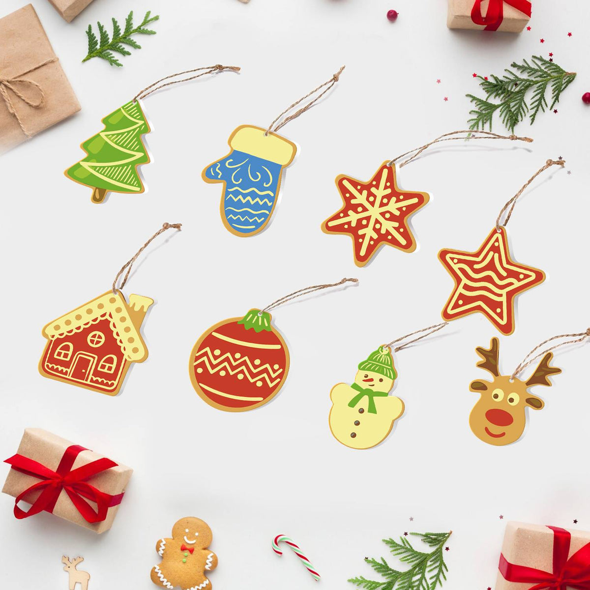 Blue Mitten and Zigzag Bauble ornament set – image 6