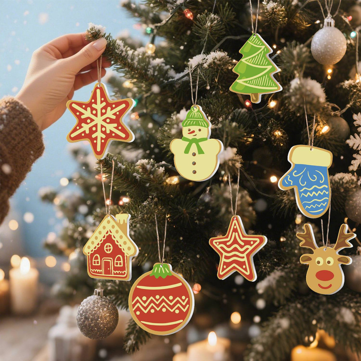 Blue Mitten and Zigzag Bauble ornament set – image 9
