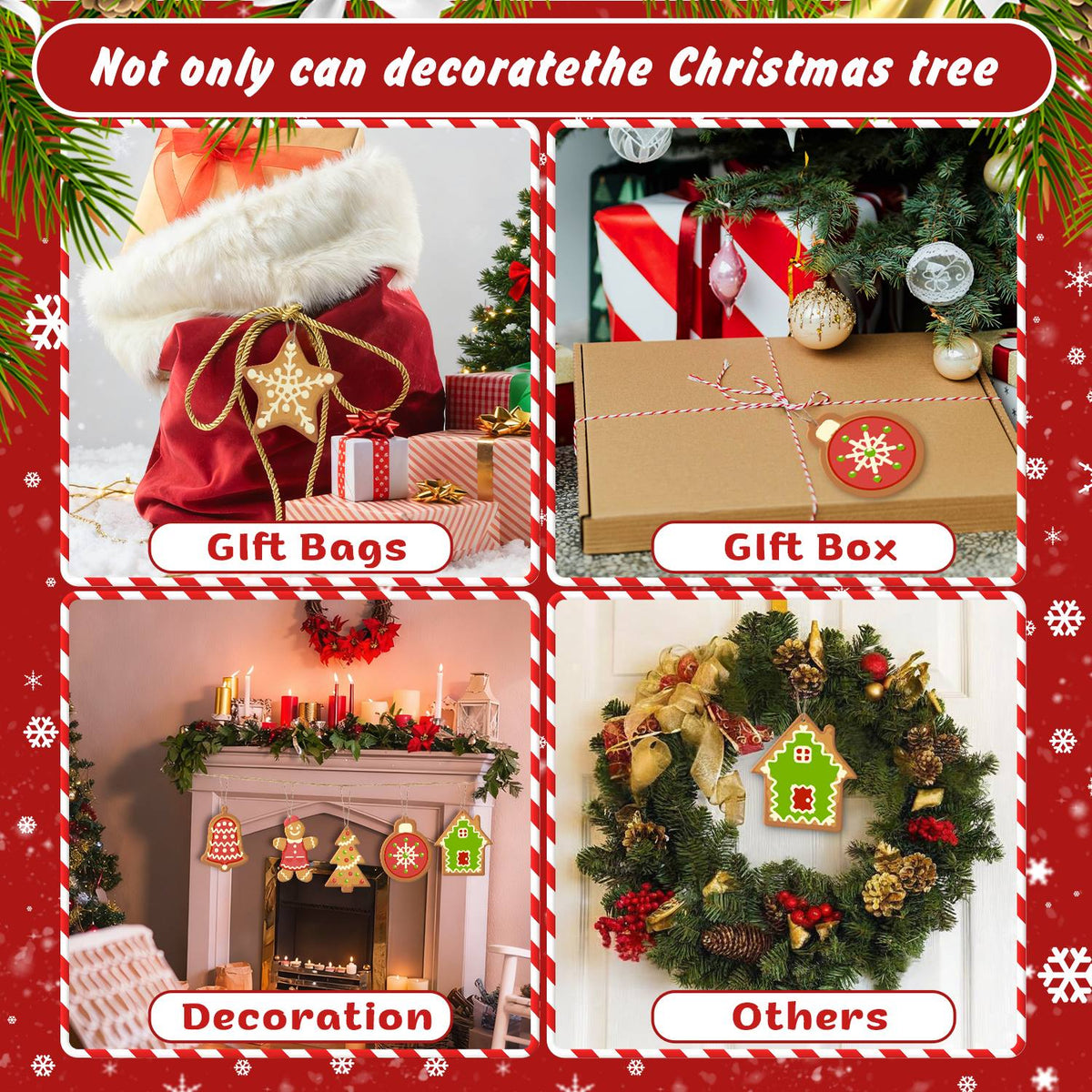 Lace-Iced Bell and Green Cottage ornament set – image 13