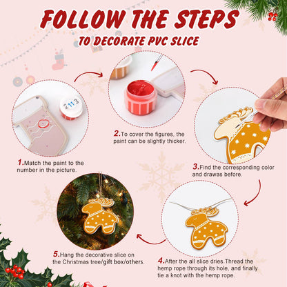 White-Piped Golden Gingerbread ornament set – image 4