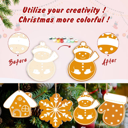 White-Piped Golden Gingerbread ornament set – image 5