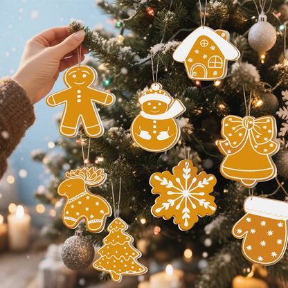 White-Piped Golden Gingerbread ornament set – image 9