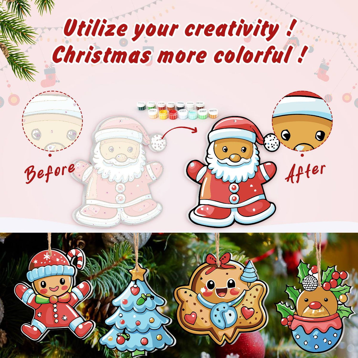 Bluebird Holly and Frosted Tree ornament set – image 5