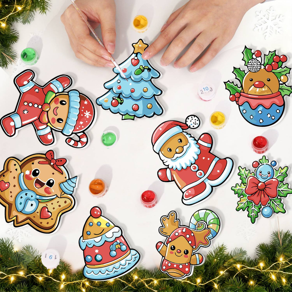 Bluebird Holly and Frosted Tree ornament set – image 8