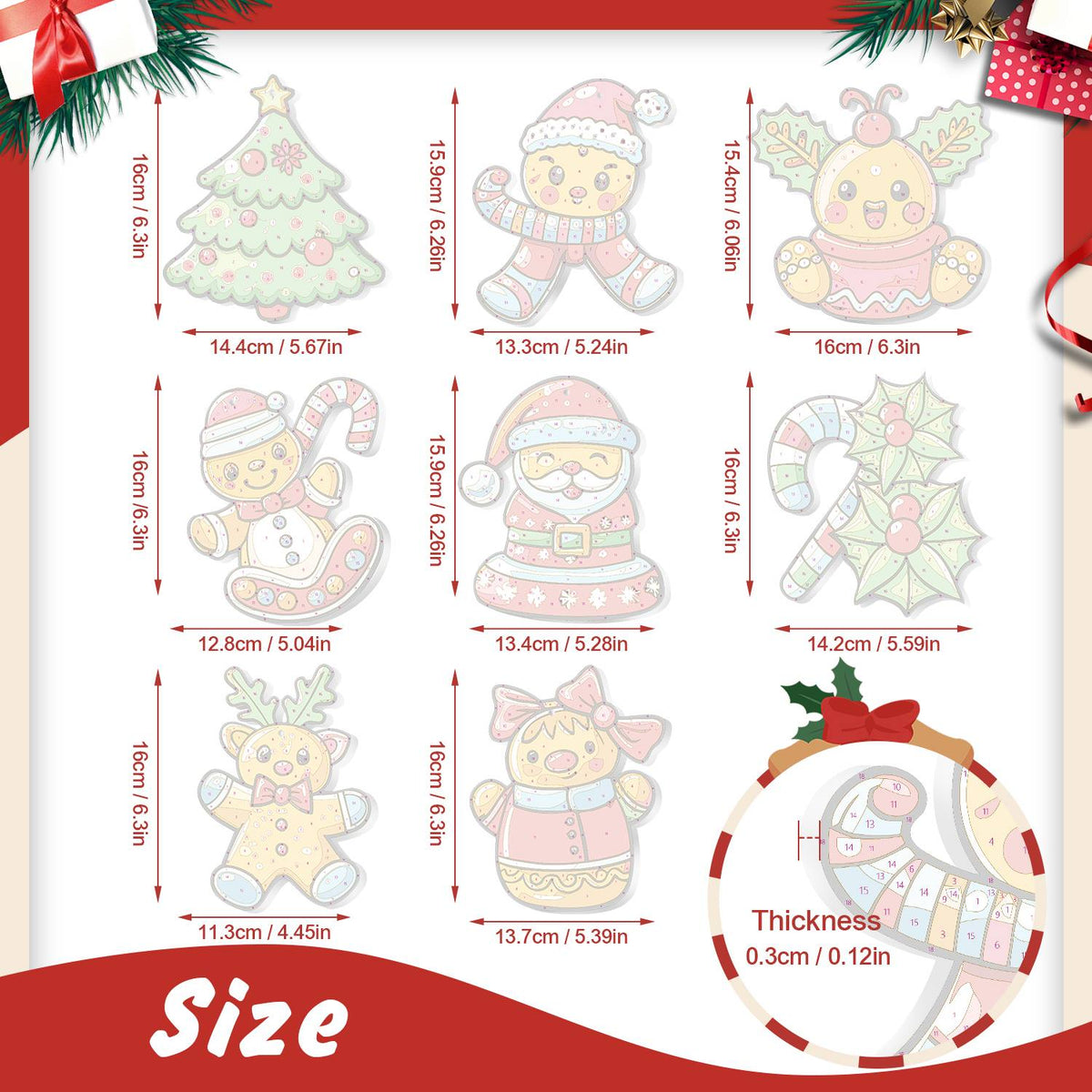 Holly Candy Canes and Cuties ornament set – image 2