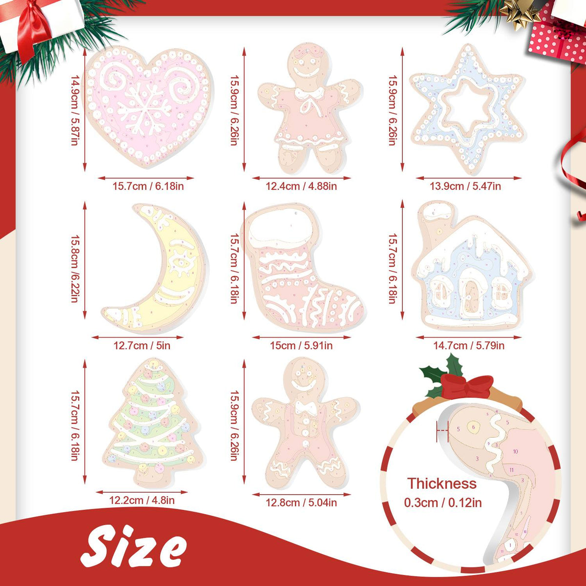 Pink Swirl Heart and Blue House ornament set – image 2