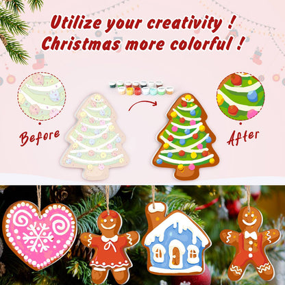 Pink Swirl Heart and Blue House ornament set – image 5