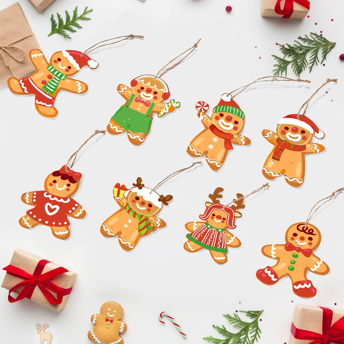 Dressed-Up Gingerbread Crowd ornament set – image 6