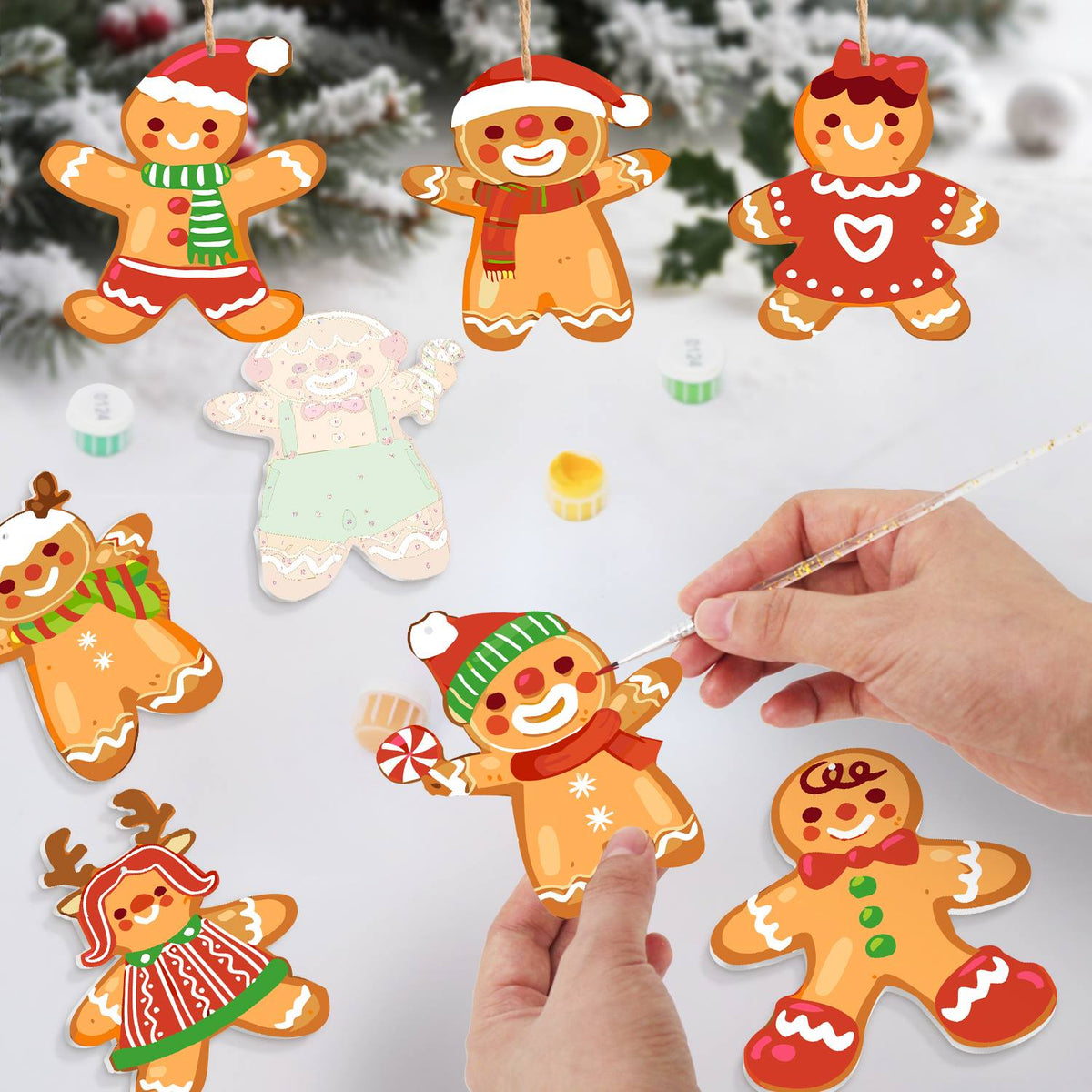 Dressed-Up Gingerbread Crowd ornament set – image 7