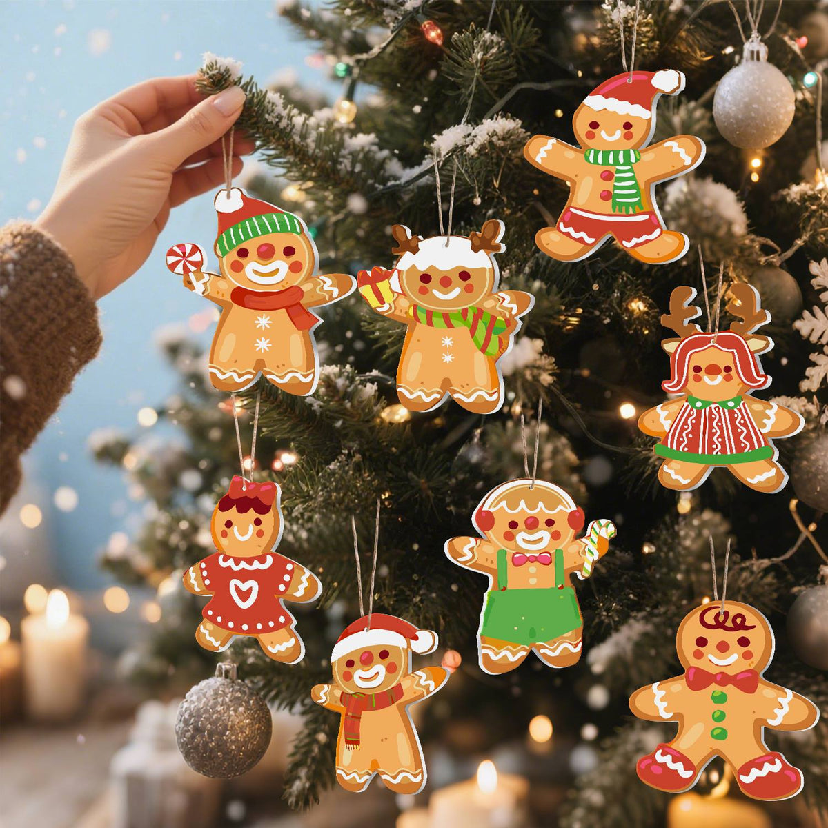 Dressed-Up Gingerbread Crowd ornament set – image 9