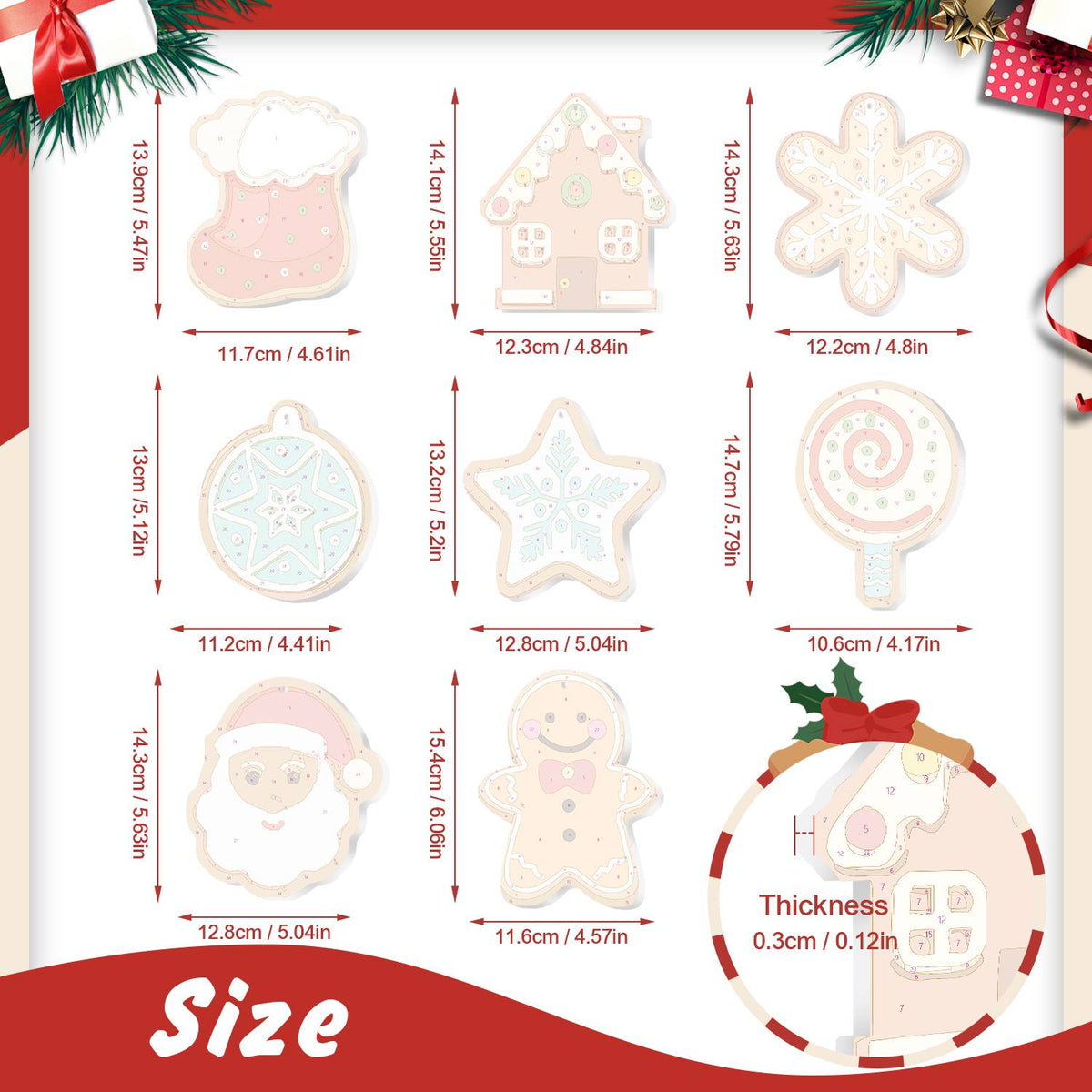 Teal Bauble and Swirl Lollipop ornament set – image 2
