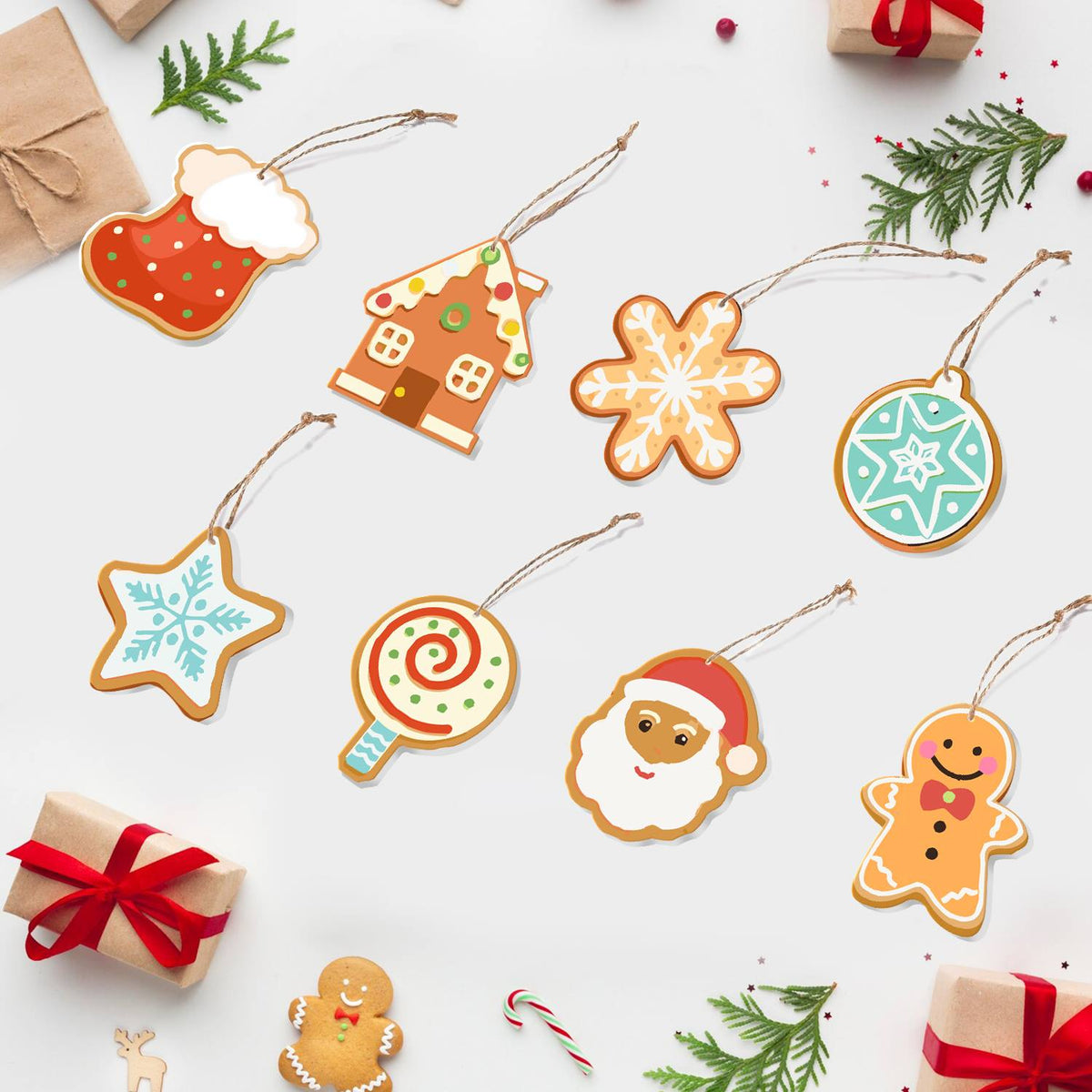 Teal Bauble and Swirl Lollipop ornament set – image 6