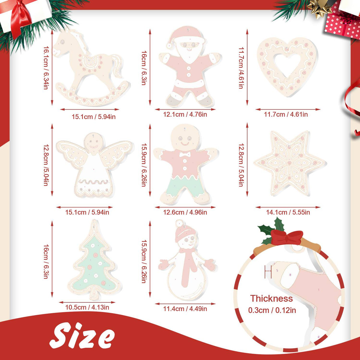 Lace Heart and Gingerbread Angel ornament set – image 2