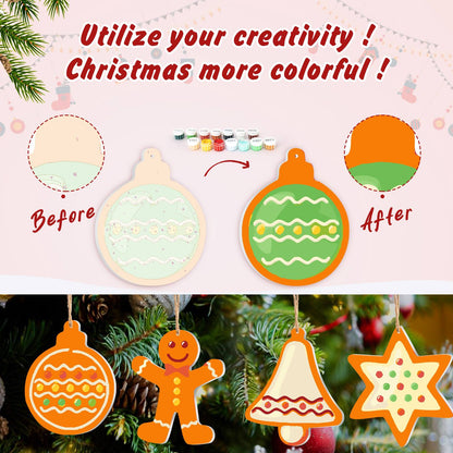 Tangerine Gingerbread and Stars ornament set – image 5