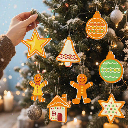 Tangerine Gingerbread and Stars ornament set – image 9