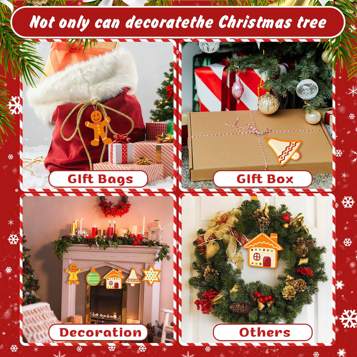 Tangerine Gingerbread and Stars ornament set – image 13