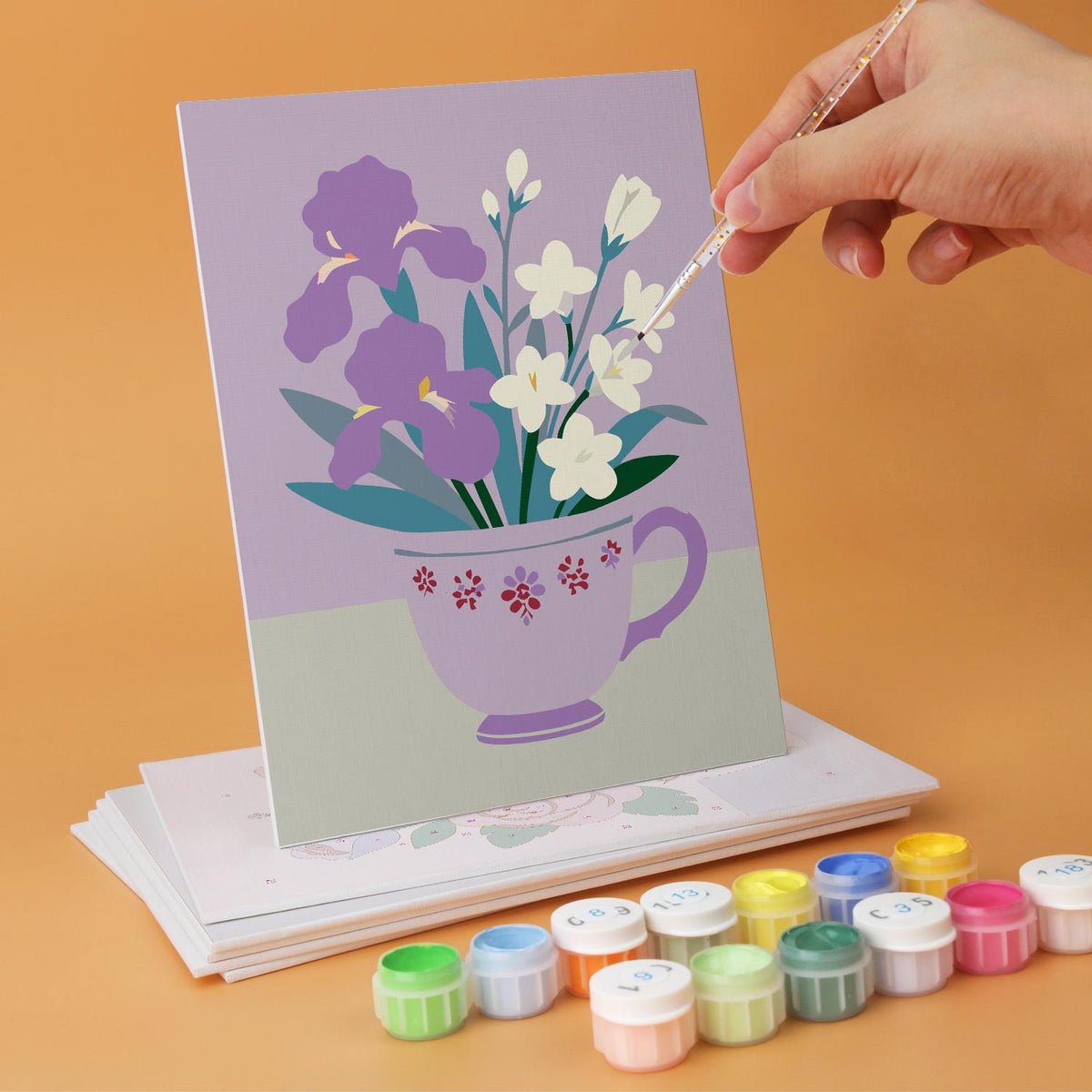 Sunflowers and Roses in Teacups mini board kit – image 4