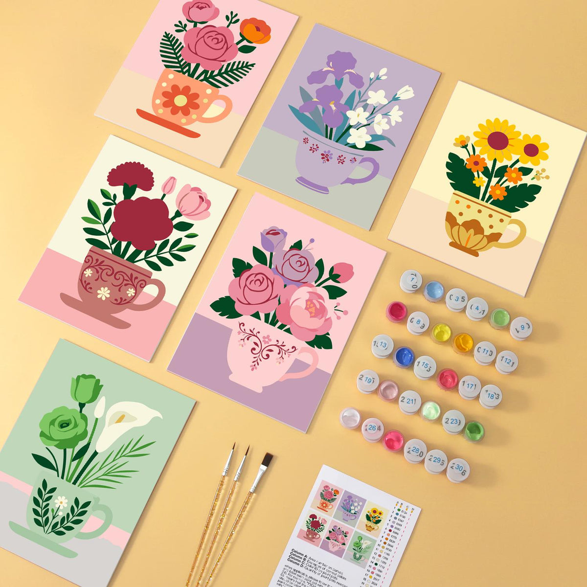 Sunflowers and Roses in Teacups mini board kit – image 5