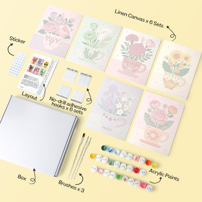 Sunflowers and Roses in Teacups mini board kit – image 15