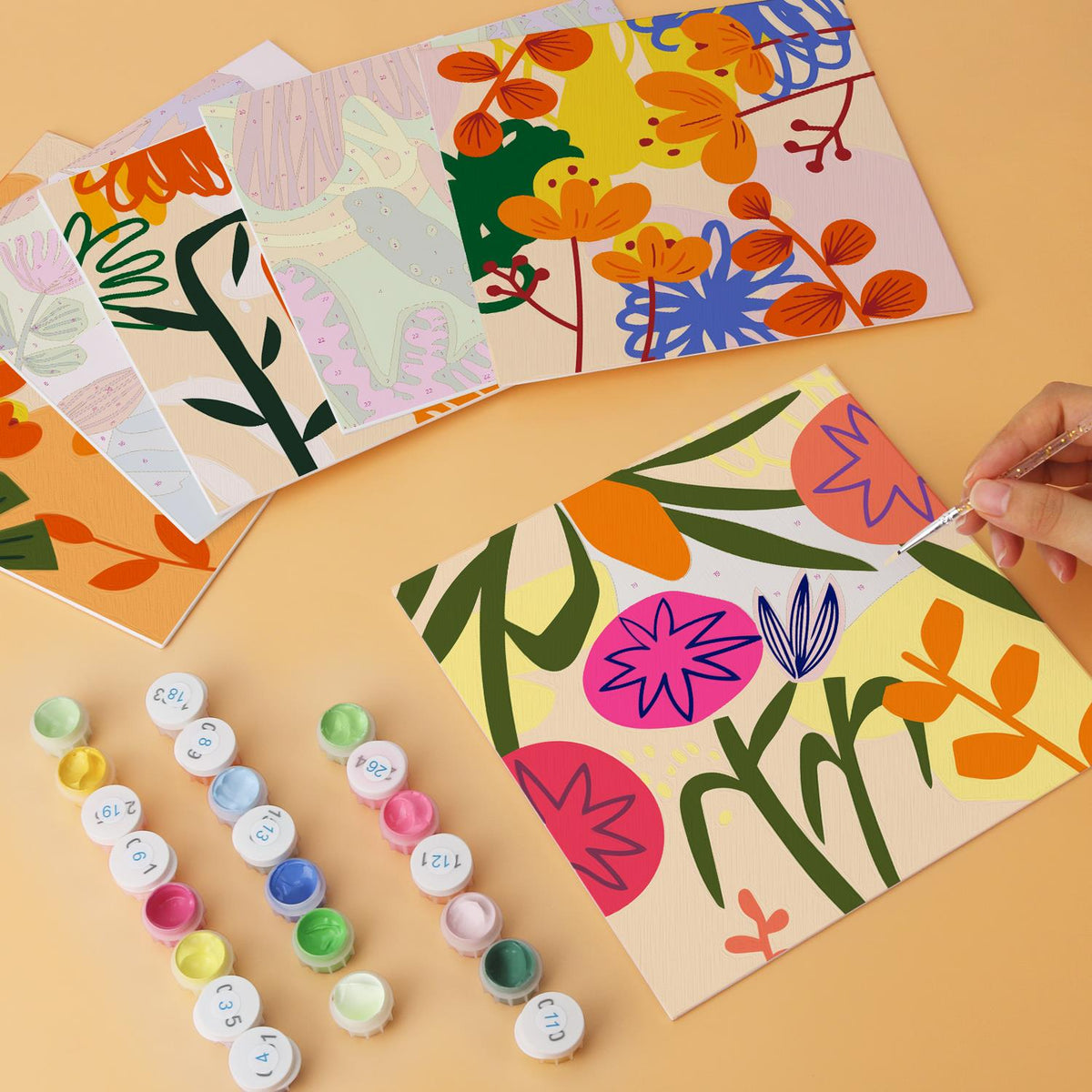 Tangerine and Magenta Florals mini board kit – image 6