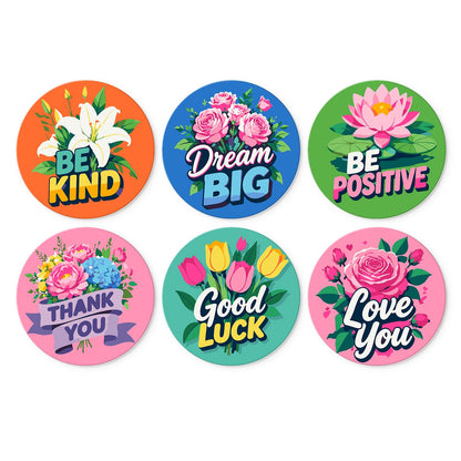 Be Kind Blossom Messages mini board kit – Uplifting words with flowers: Be Kind lilies, Dream Big roses, Be Positive lotus, Thank You, Good Luck, Love You